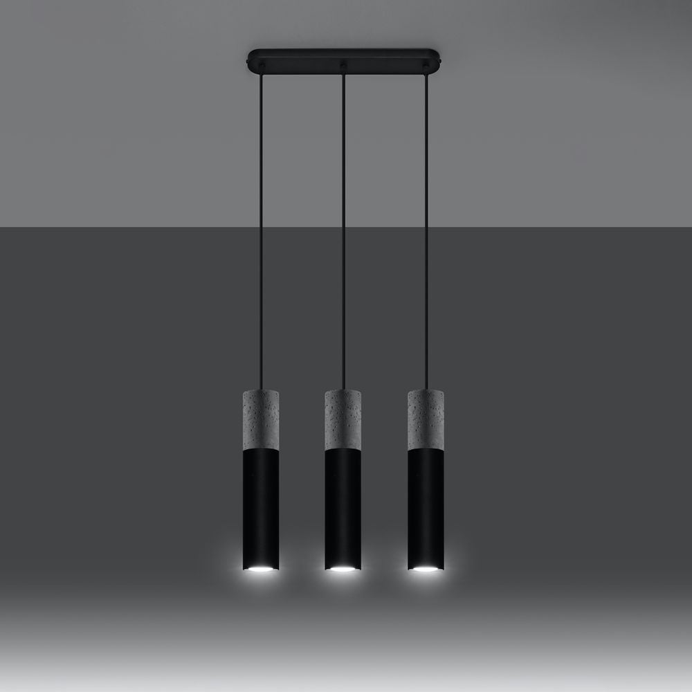 Pendant lamp Steel, concrete Borgio modern Design GU10 - SILVIONIX