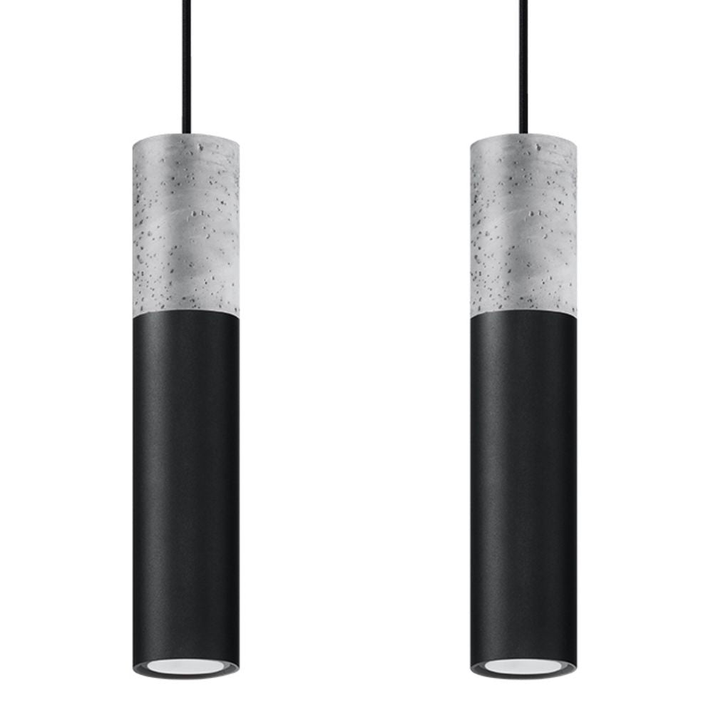 Pendant lamp Steel, concrete Borgio modern Design GU10 - SILVIONIX