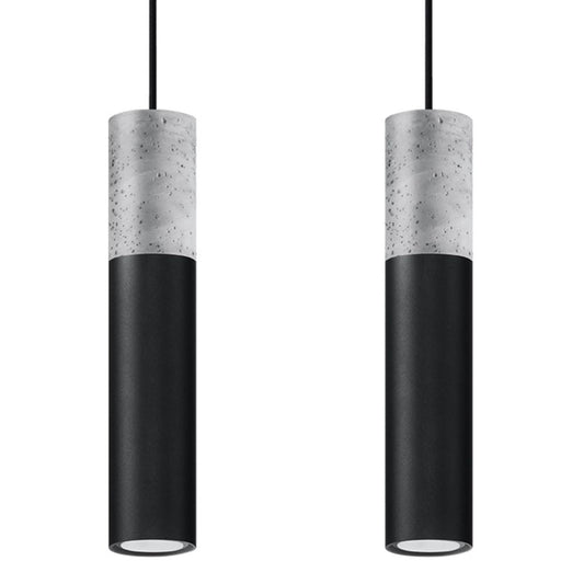 Pendant lamp Steel, concrete Borgio modern Design GU10 - SILVIONIX