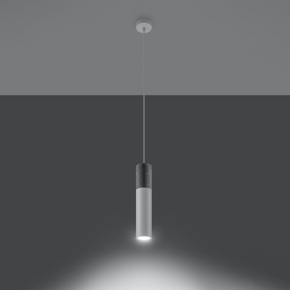 Pendant lamp Steel, concrete Borgio modern Design GU10 - SILVIONIX