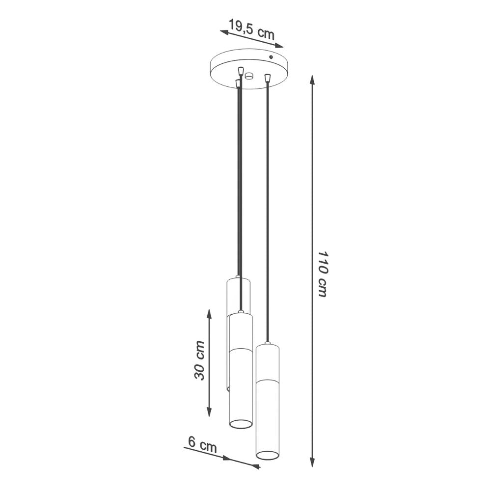 Pendant lamp Steel, concrete Borgio modern Design GU10 - SILVIONIX