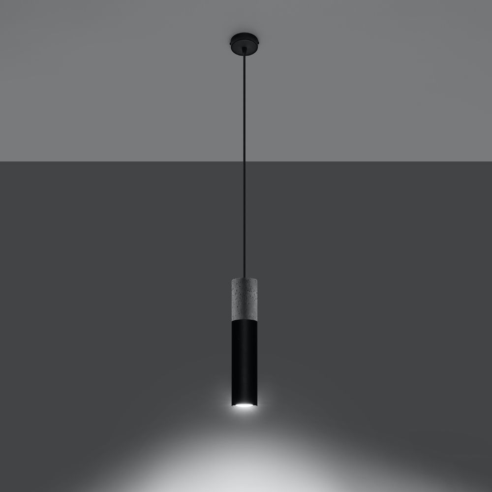 Pendant lamp Steel, concrete Borgio modern Design GU10 - SILVIONIX