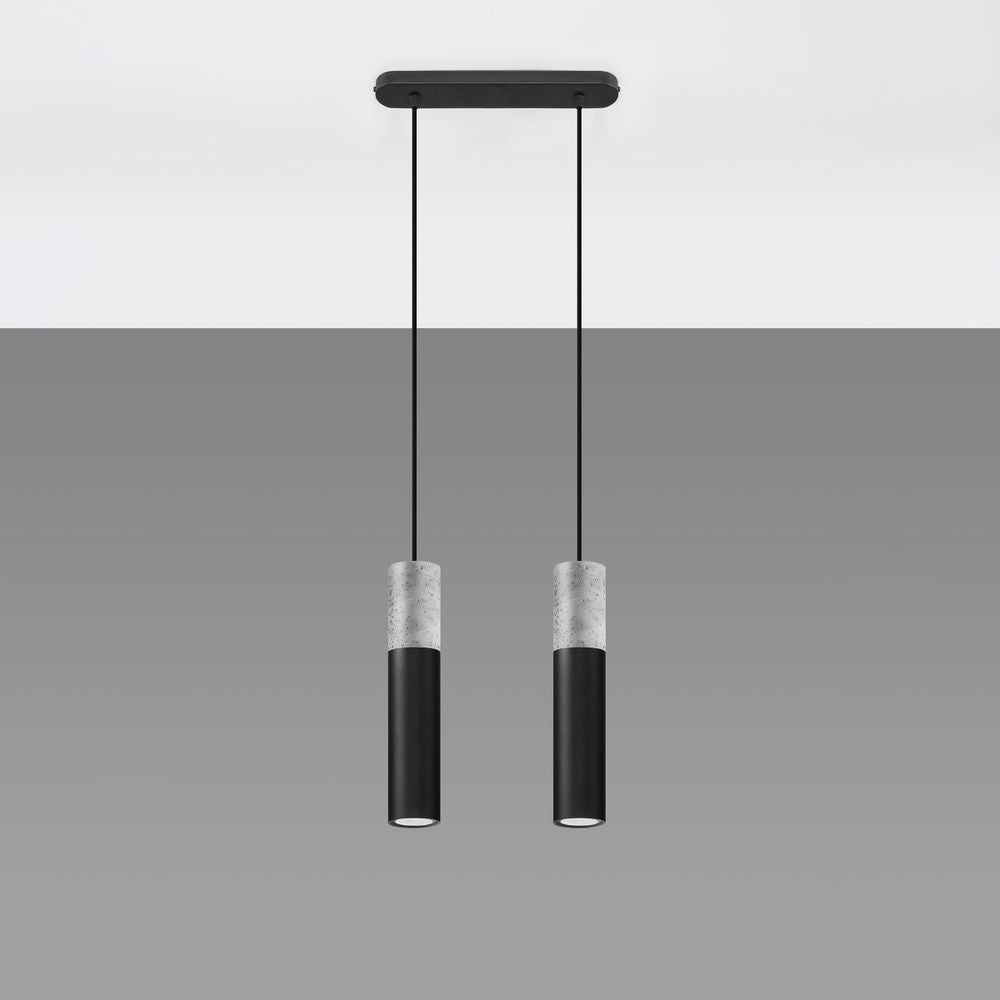 Pendant lamp Steel, concrete Borgio modern Design GU10 - SILVIONIX