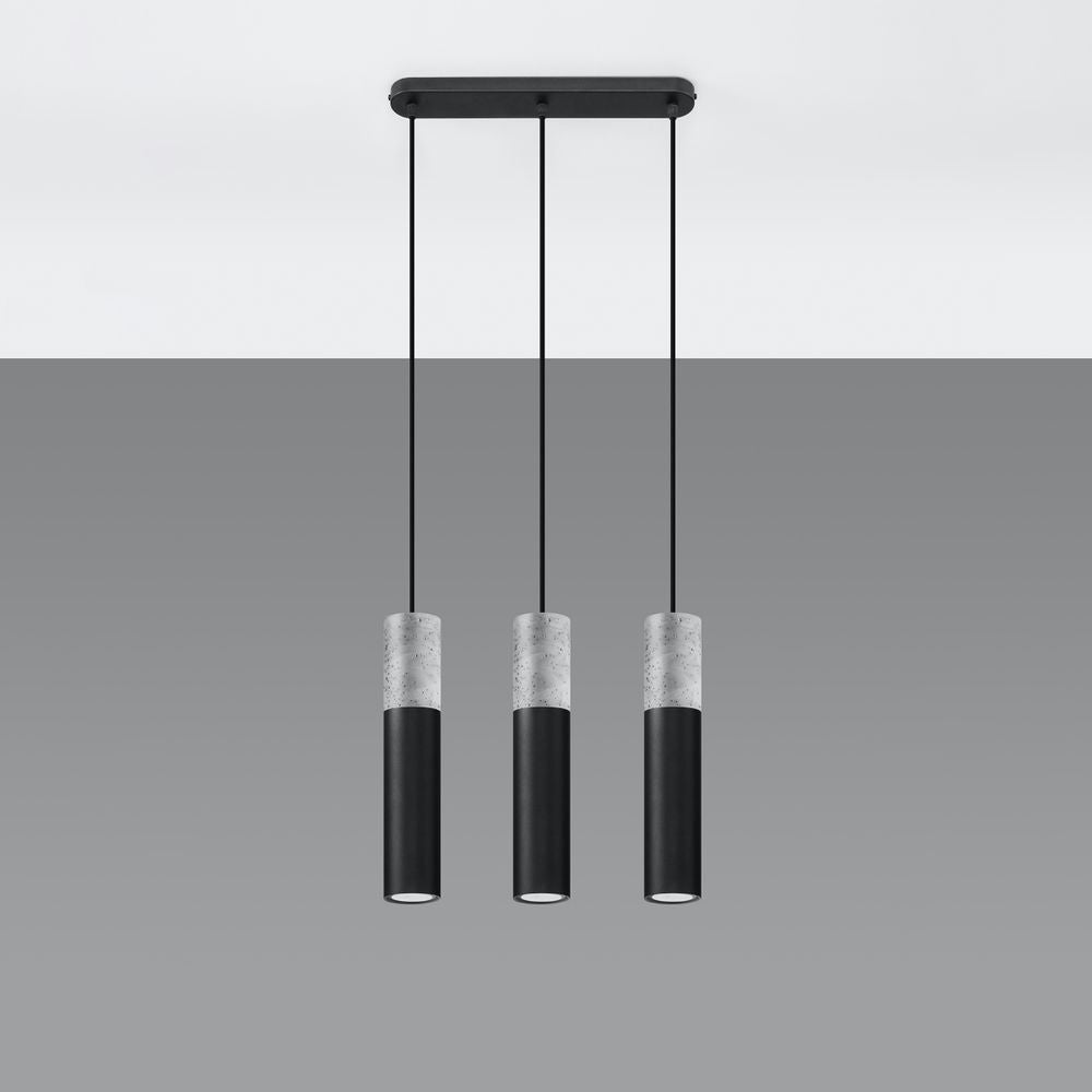 Pendant lamp Steel, concrete Borgio modern Design GU10 - SILVIONIX