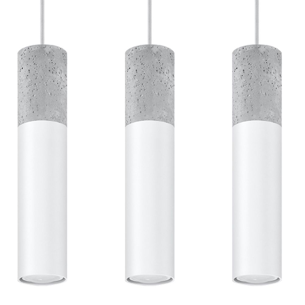 Pendant lamp Steel, concrete Borgio modern Design GU10 - SILVIONIX