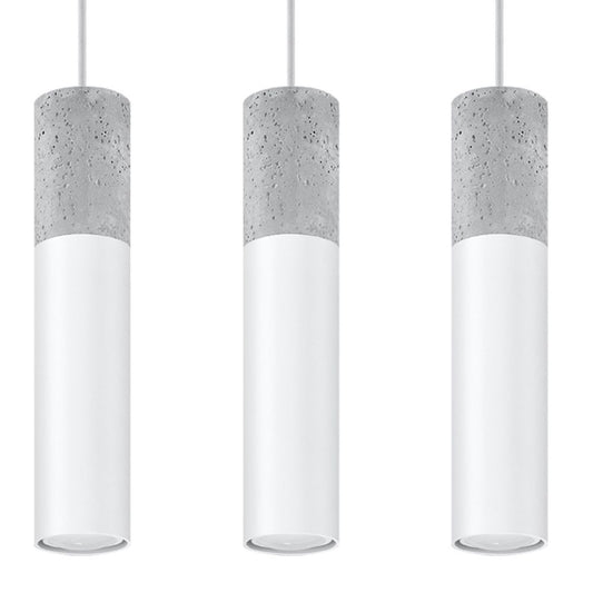 Pendant lamp Steel, concrete Borgio modern Design GU10 - SILVIONIX