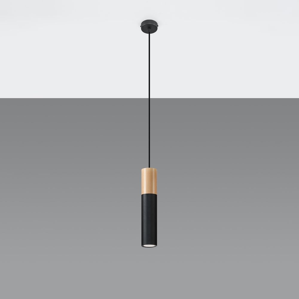 Pendant lamp steel, wood Pablo modern Design GU10 - SILVIONIX