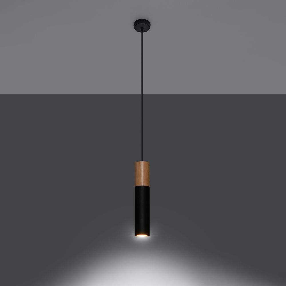 Pendant lamp steel, wood Pablo modern Design GU10 - SILVIONIX