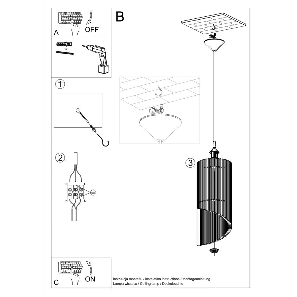 Pendant lamp wood Alexia Scandinavian Design E27 - SILVIONIX