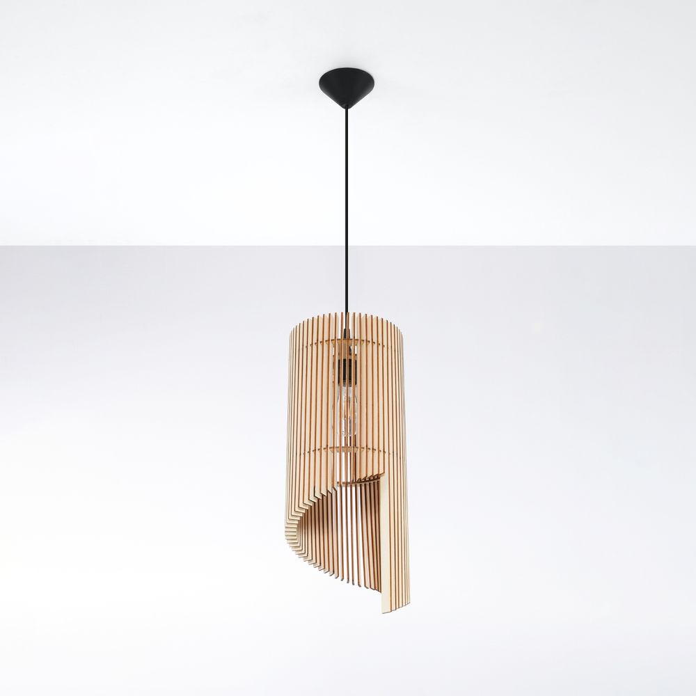 Pendant lamp wood Alexia Scandinavian Design E27 - SILVIONIX