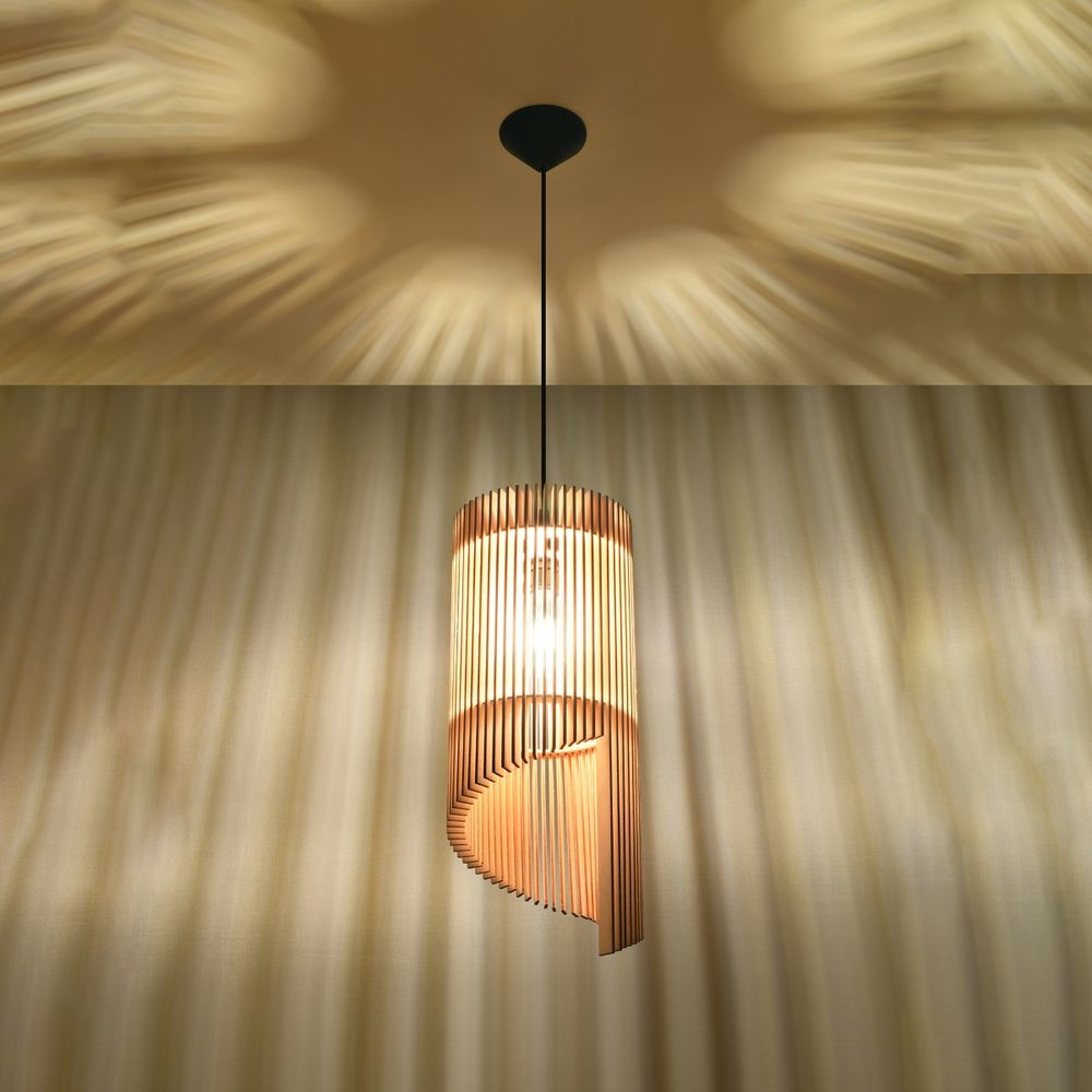 Pendant lamp wood Alexia Scandinavian Design E27 - SILVIONIX