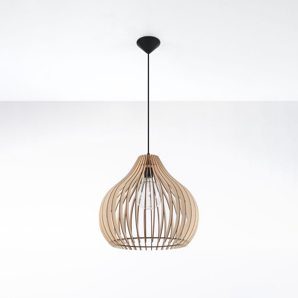 Pendant lamp wood Aprilla Scandinavian Design E27 - SILVIONIX