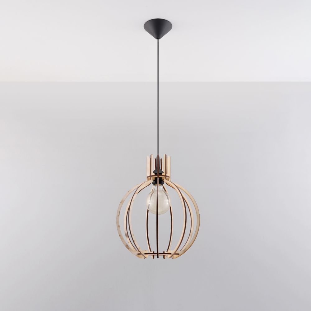 Pendant lamp wood Arancia Scandinavian Design E27 - SILVIONIX