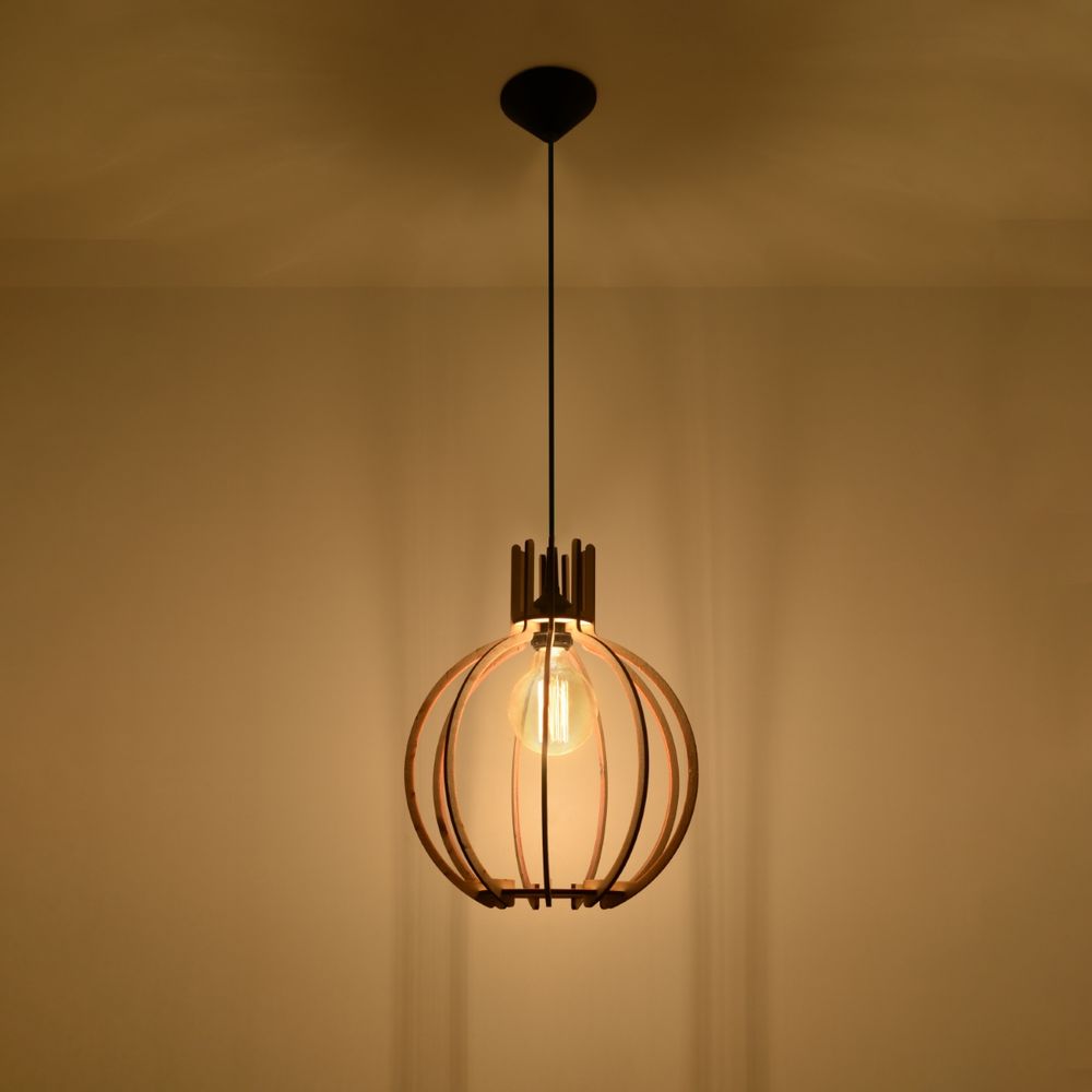 Pendant lamp wood Arancia Scandinavian Design E27 - SILVIONIX