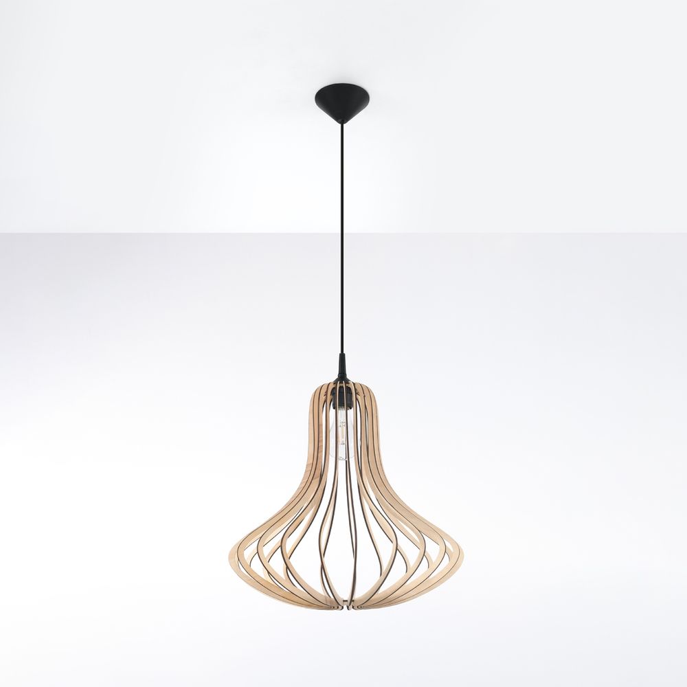 Pendant lamp wood Elza Scandinavian Design E27 - SILVIONIX