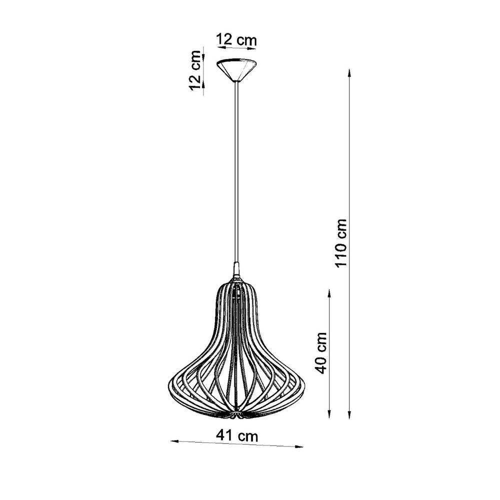 Pendant lamp wood Elza Scandinavian Design E27 - SILVIONIX