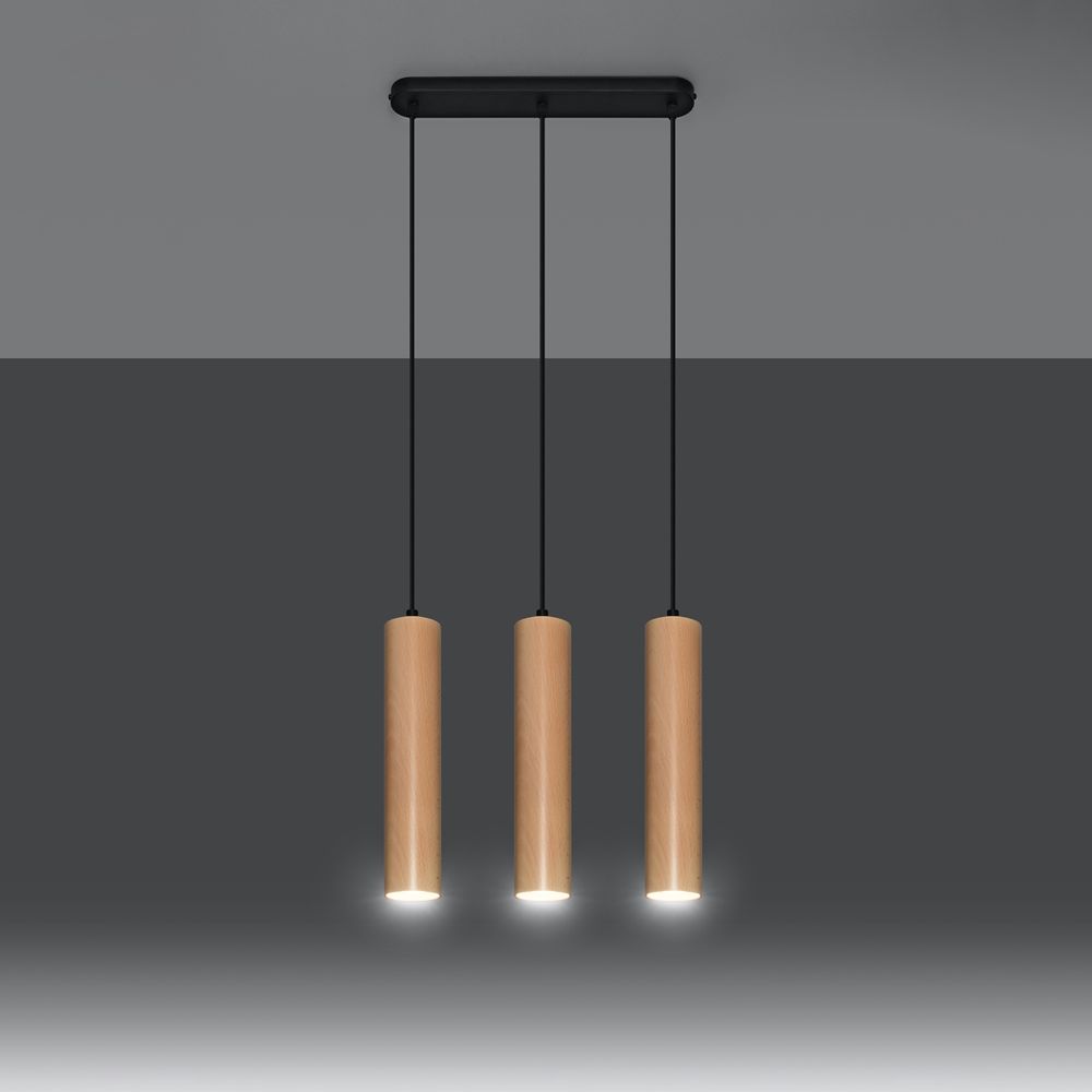 Pendant lamp wood Lino Scandinavian Design GU10 - SILVIONIX