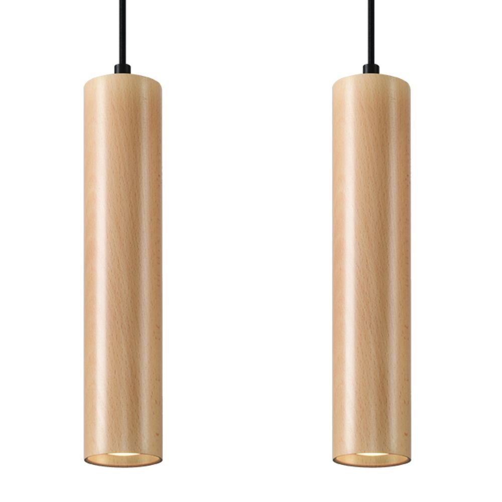 Pendant lamp wood Lino Scandinavian Design GU10 - SILVIONIX