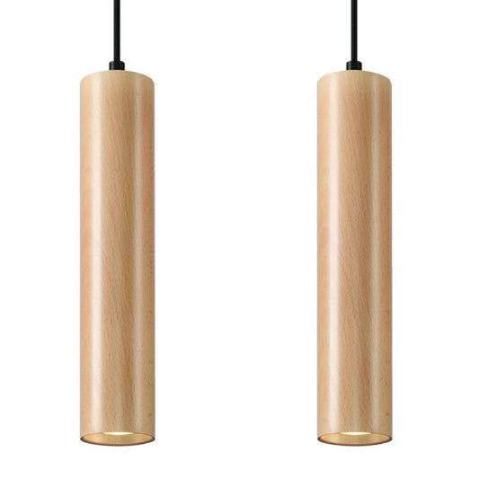 Pendant lamp wood Lino Scandinavian Design GU10 - SILVIONIX