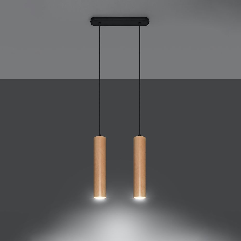 Pendant lamp wood Lino Scandinavian Design GU10 - SILVIONIX