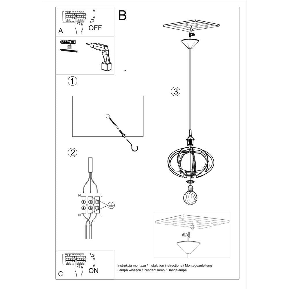 Pendant lamp wood Mandelino Scandinavian Design E27 - SILVIONIX