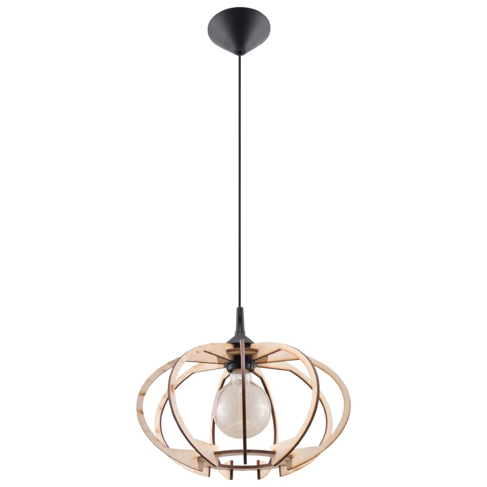 Pendant lamp wood Mandelino Scandinavian Design E27 - SILVIONIX