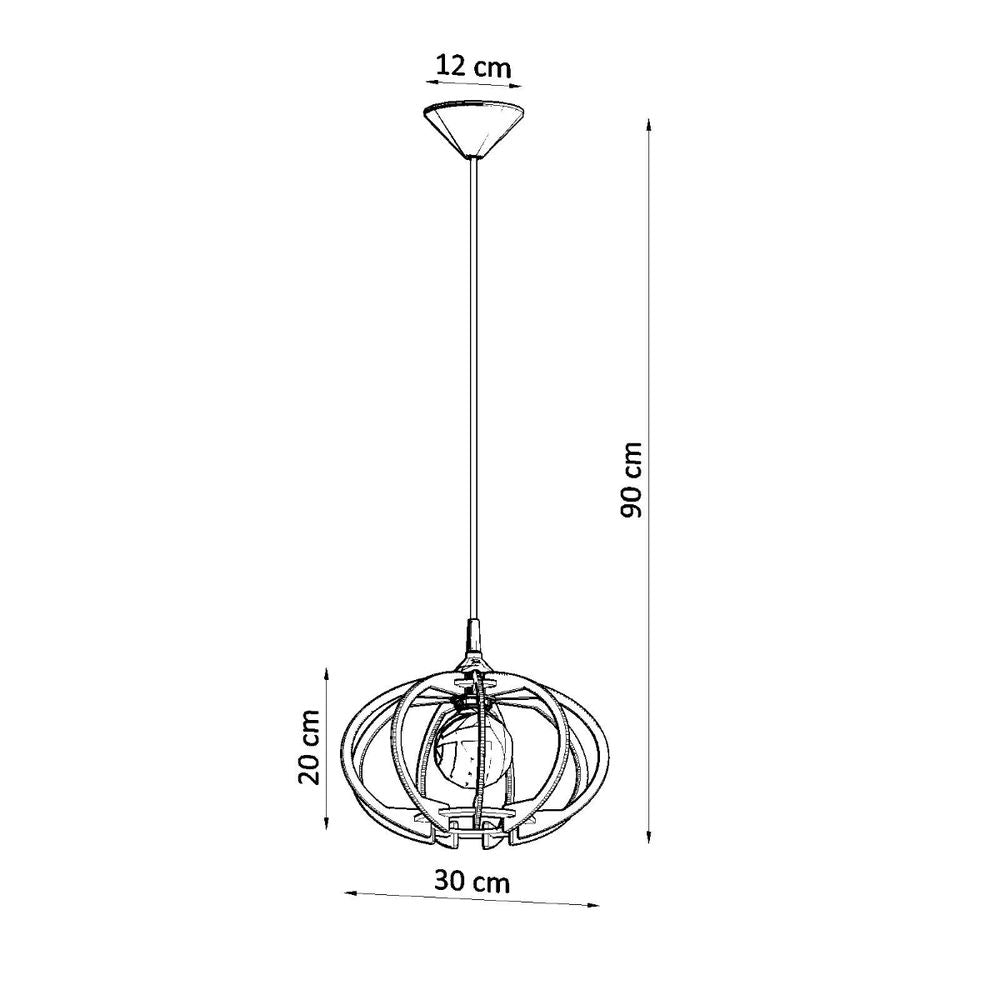 Pendant lamp wood Mandelino Scandinavian Design E27 - SILVIONIX