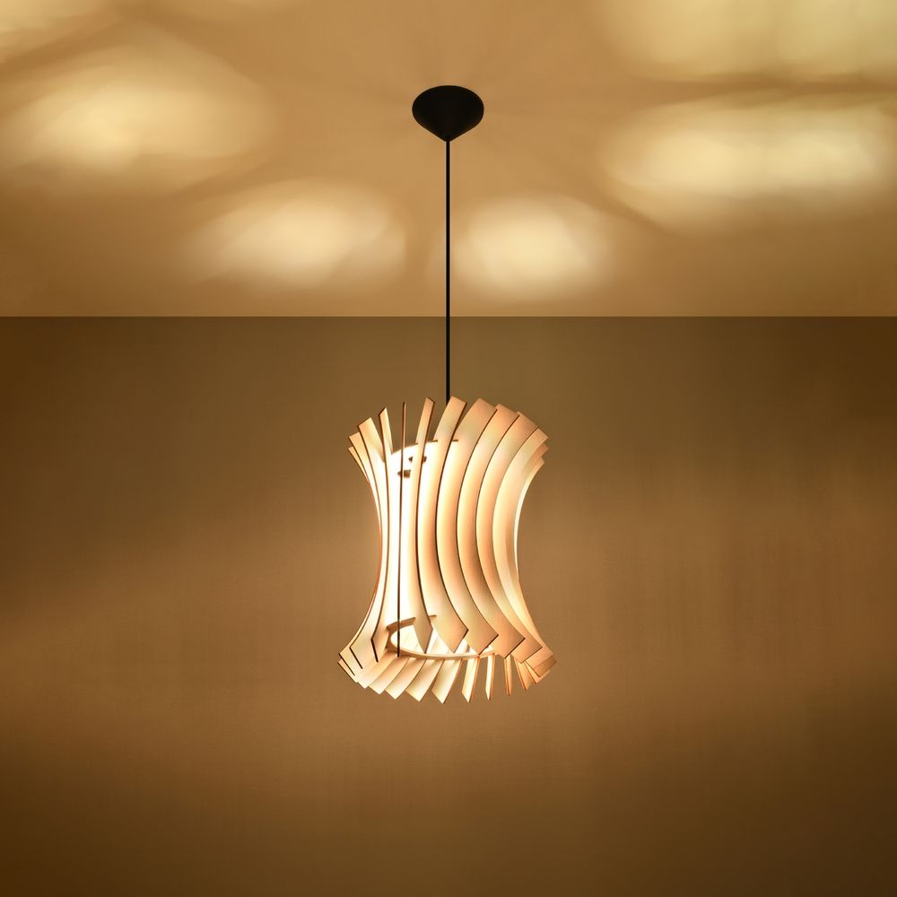 Pendant lamp wood Oriana Scandinavian Design E27 - SILVIONIX