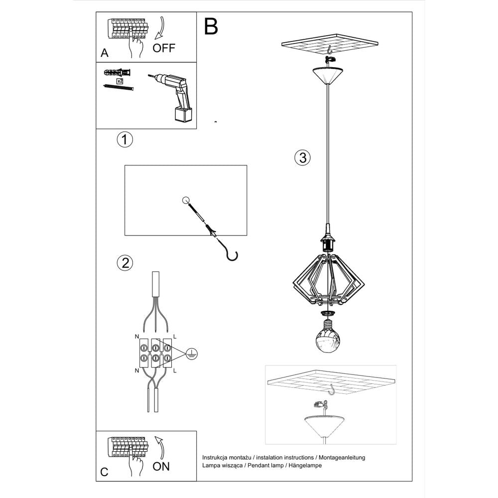 Pendant lamp wood Pompelmo Scandinavian Design E27 - SILVIONIX