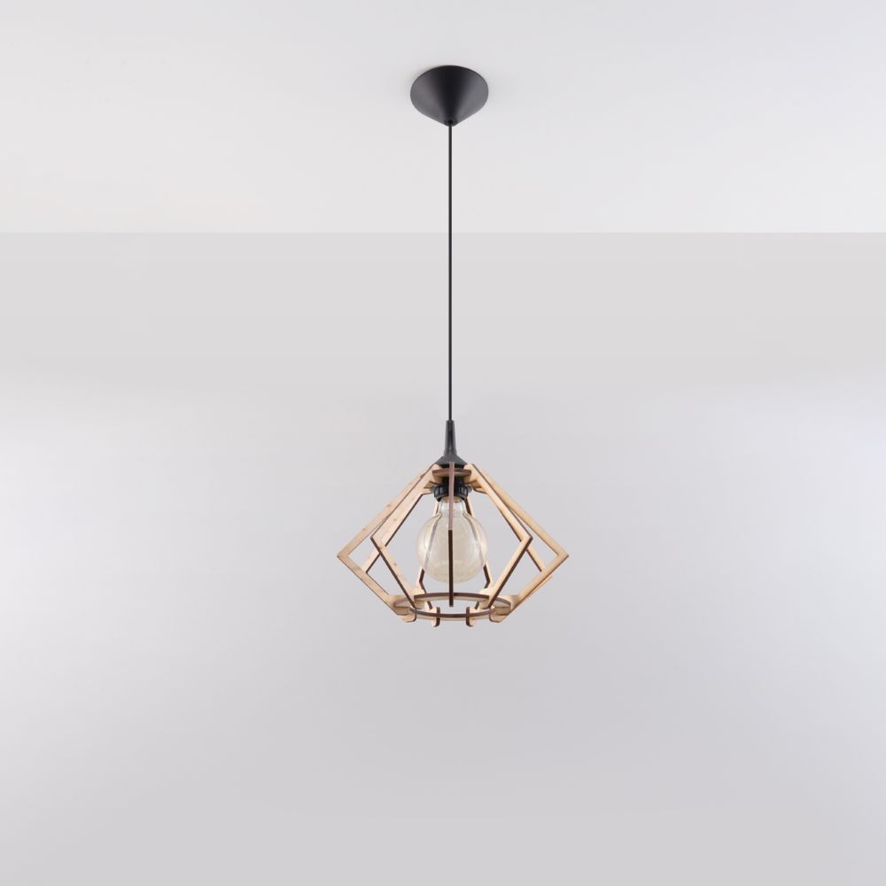 Pendant lamp wood Pompelmo Scandinavian Design E27 - SILVIONIX