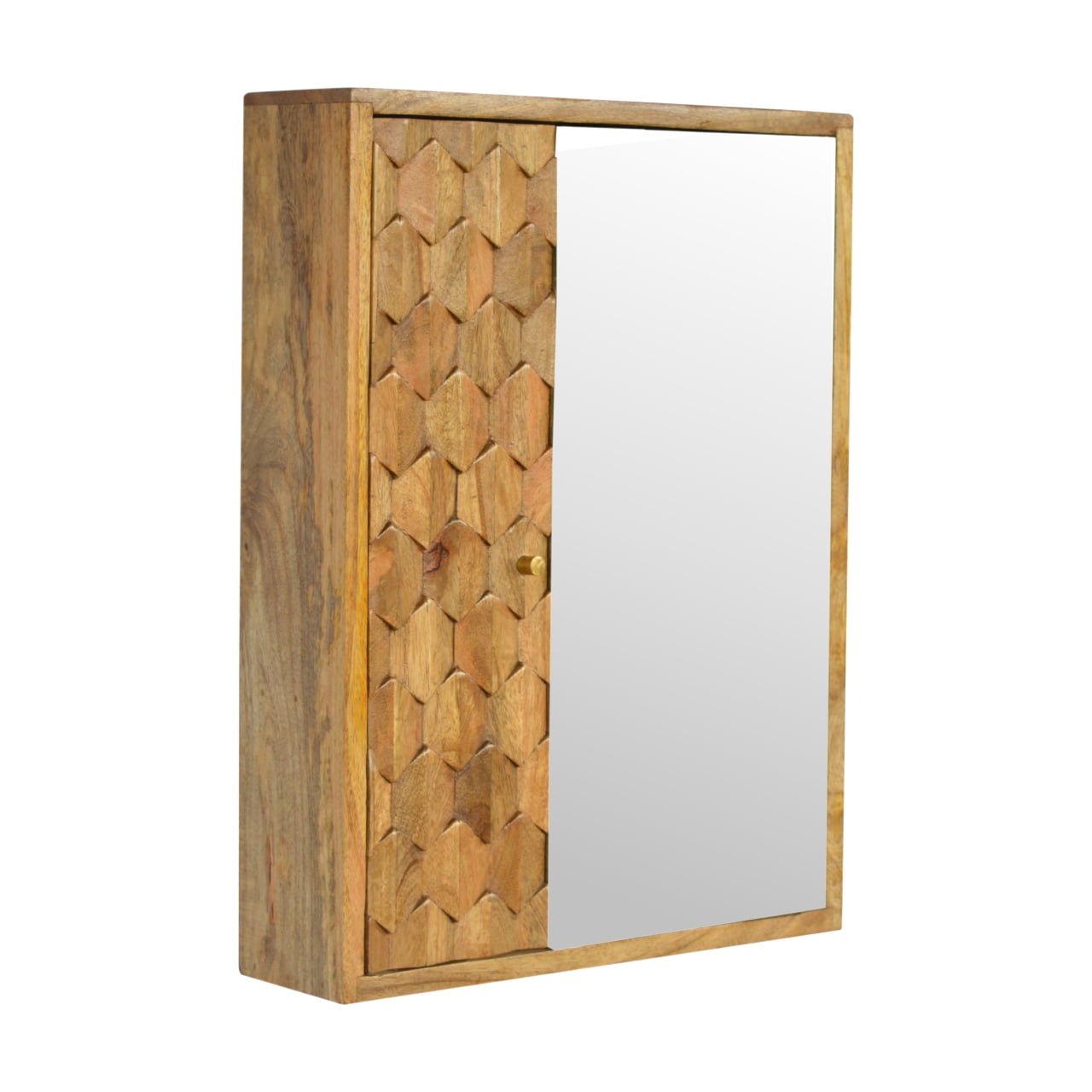 Pineapple Carved Sliding Wall Mirror Cabinet - SILVIONIX