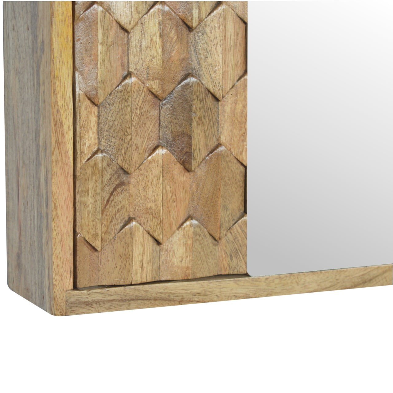 Pineapple Carved Sliding Wall Mirror Cabinet - SILVIONIX