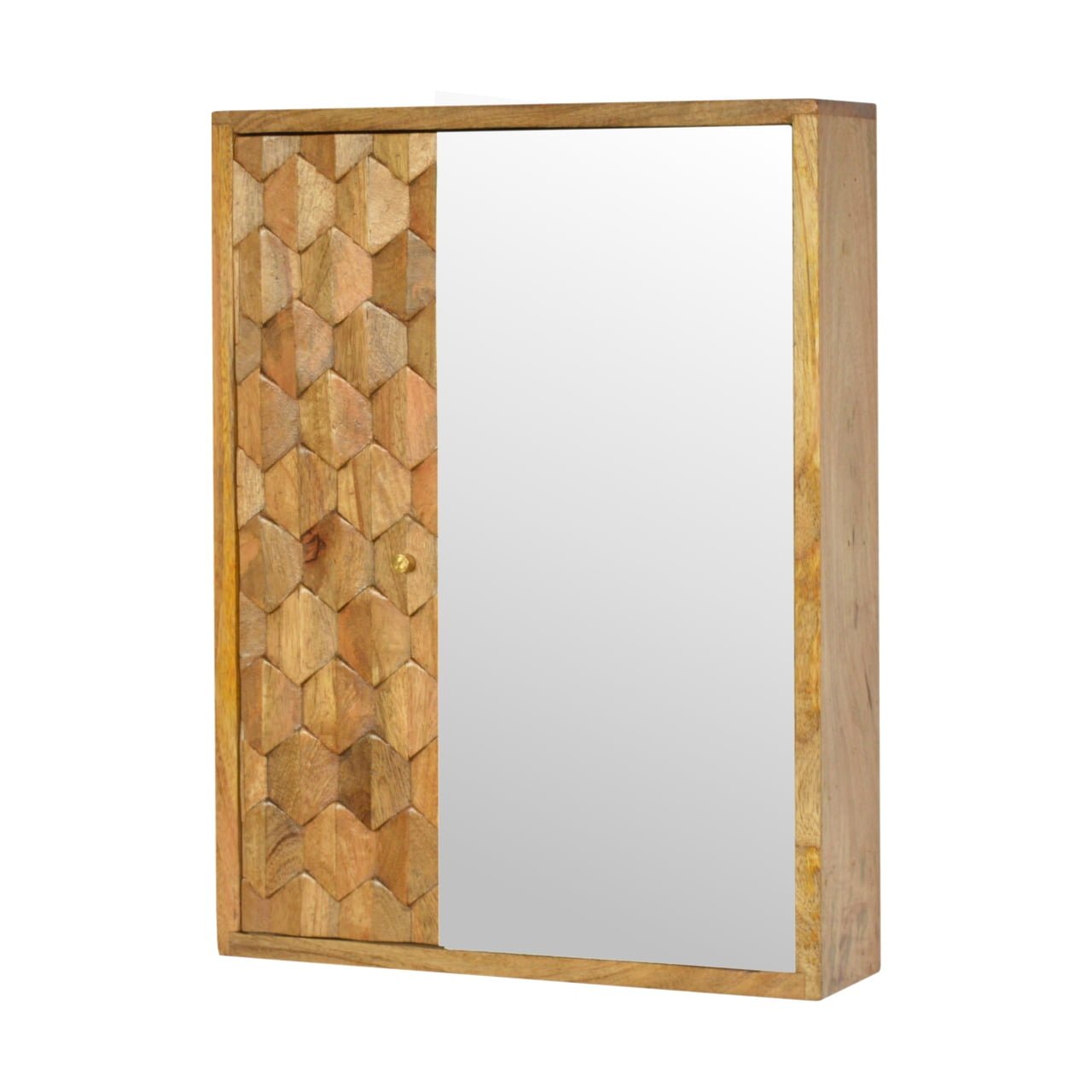 Pineapple Carved Sliding Wall Mirror Cabinet - SILVIONIX