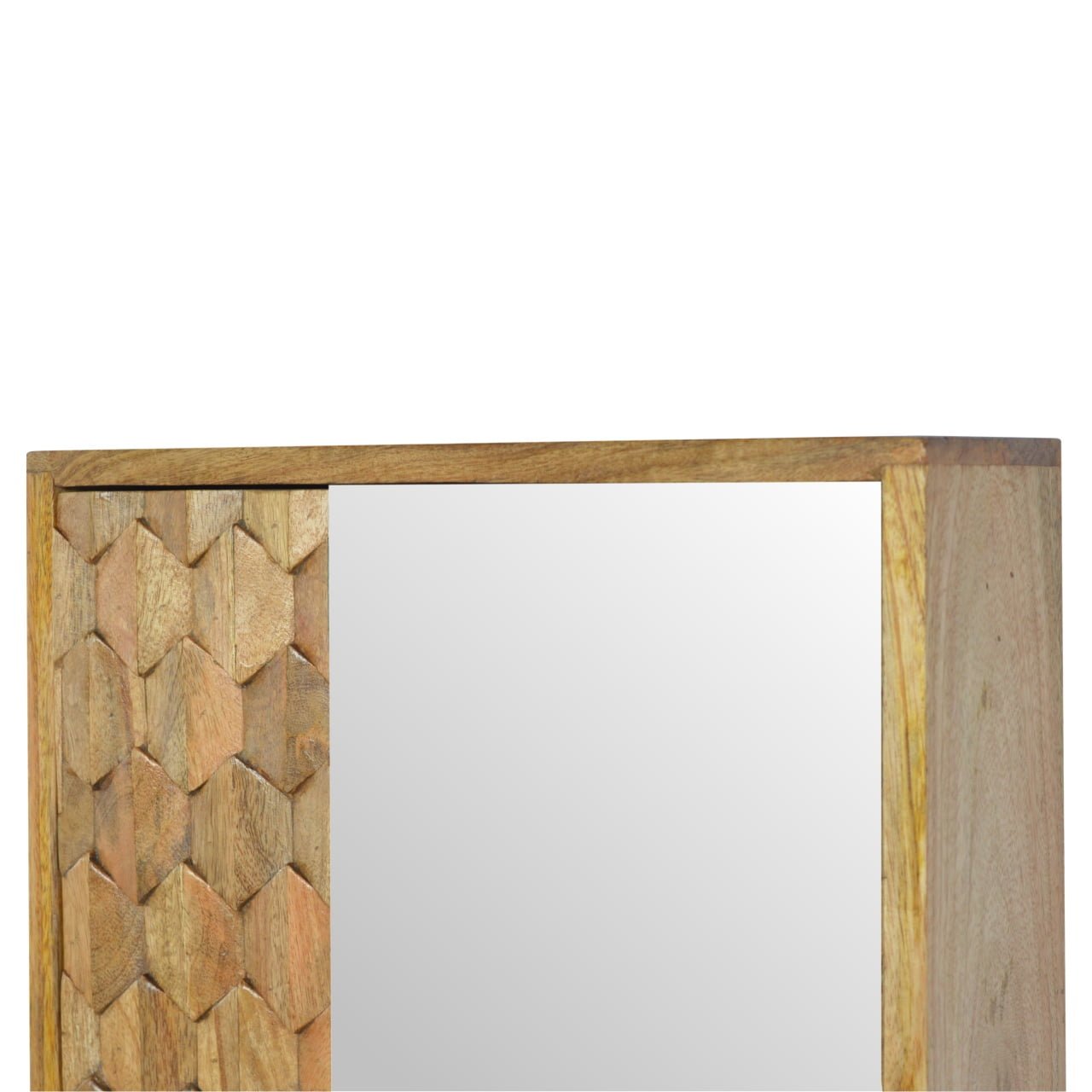 Pineapple Carved Sliding Wall Mirror Cabinet - SILVIONIX