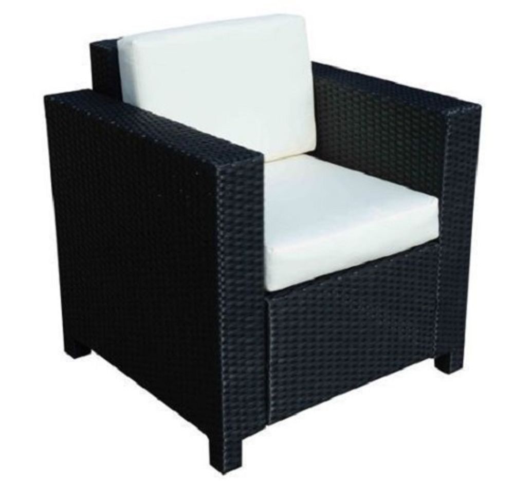 Rattan Outdoor Garden Single Sofa Armchair - SILVIONIX