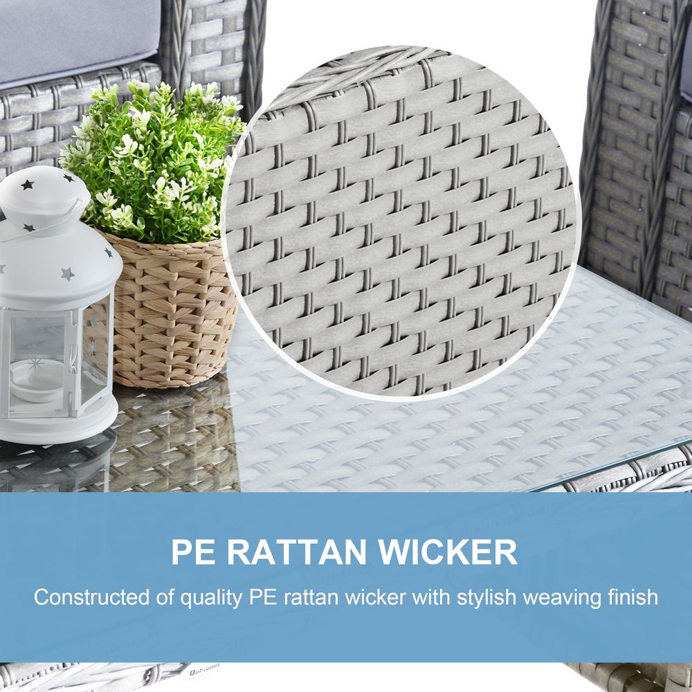 Rattan Set, 6 PC - Grey - SILVIONIX