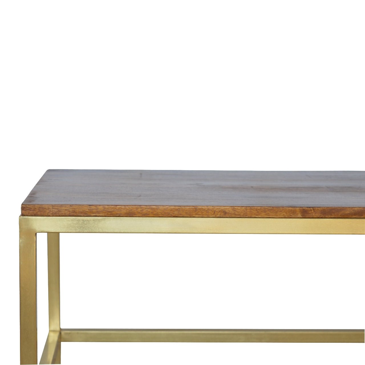 Rectangular Coffee Table with Gold Base - SILVIONIX