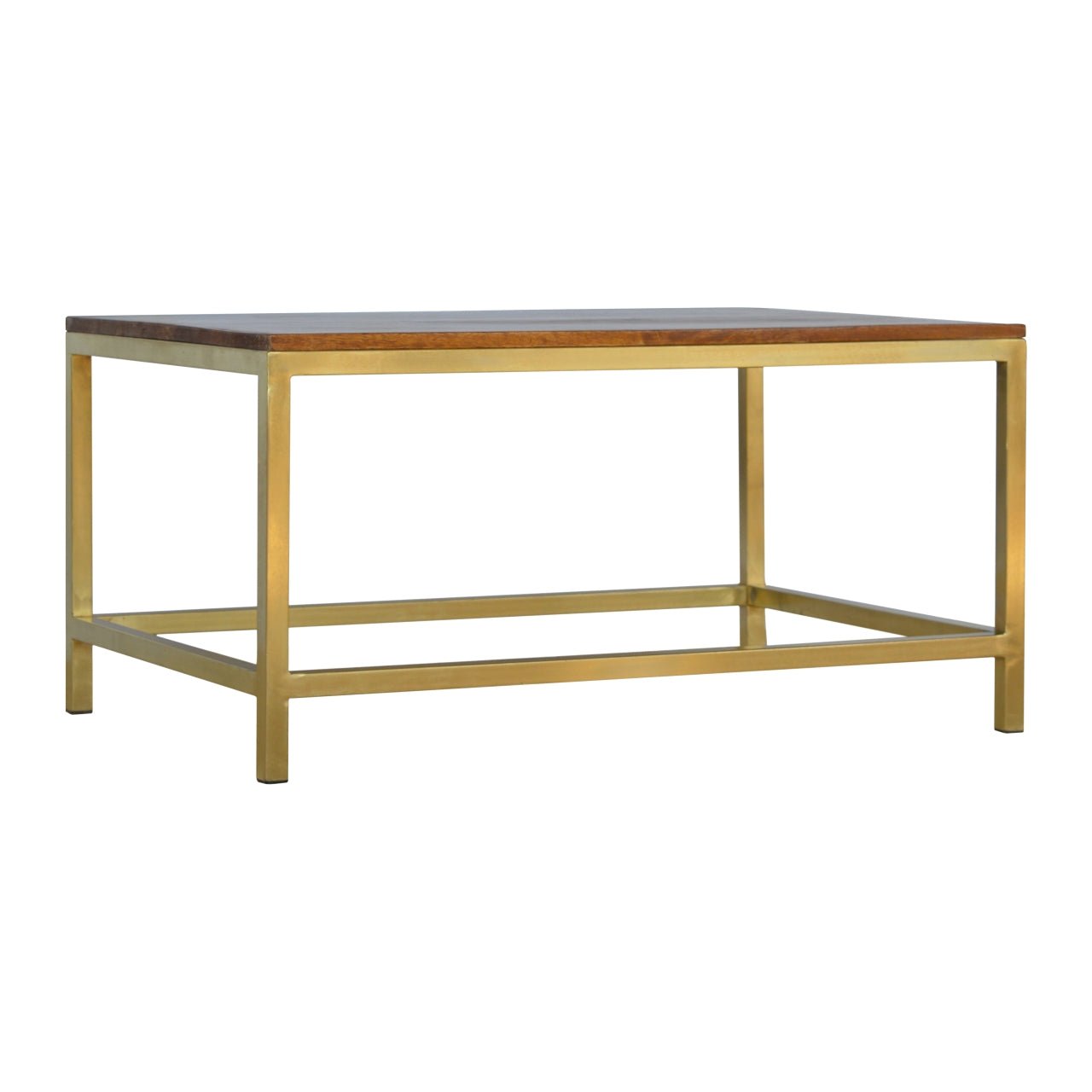 Rectangular Coffee Table with Gold Base - SILVIONIX