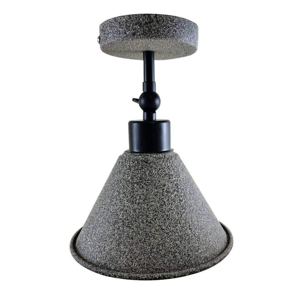 Retro Industrial Stone Effect Ceiling Flush Mount Light Metal Indoor Light - SILVIONIX