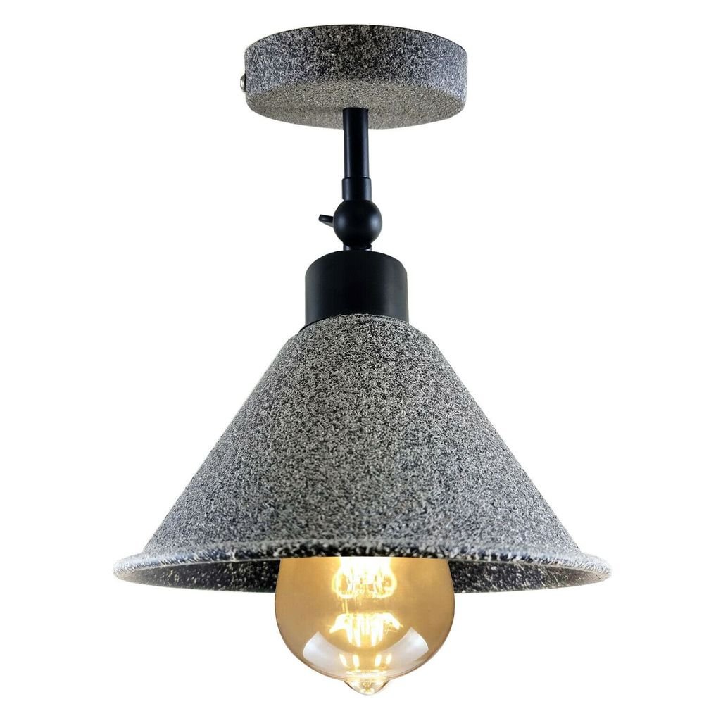 Retro Industrial Stone Effect Ceiling Flush Mount Light Metal Indoor Light - SILVIONIX