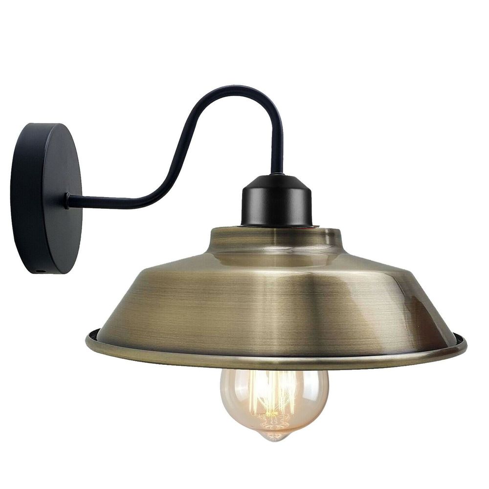 Retro Industrial Wall Lights Fittings E27 Indoor Sconce Metal Bowl Shape Shade For Basement, Bedroom, Home Office - SILVIONIX