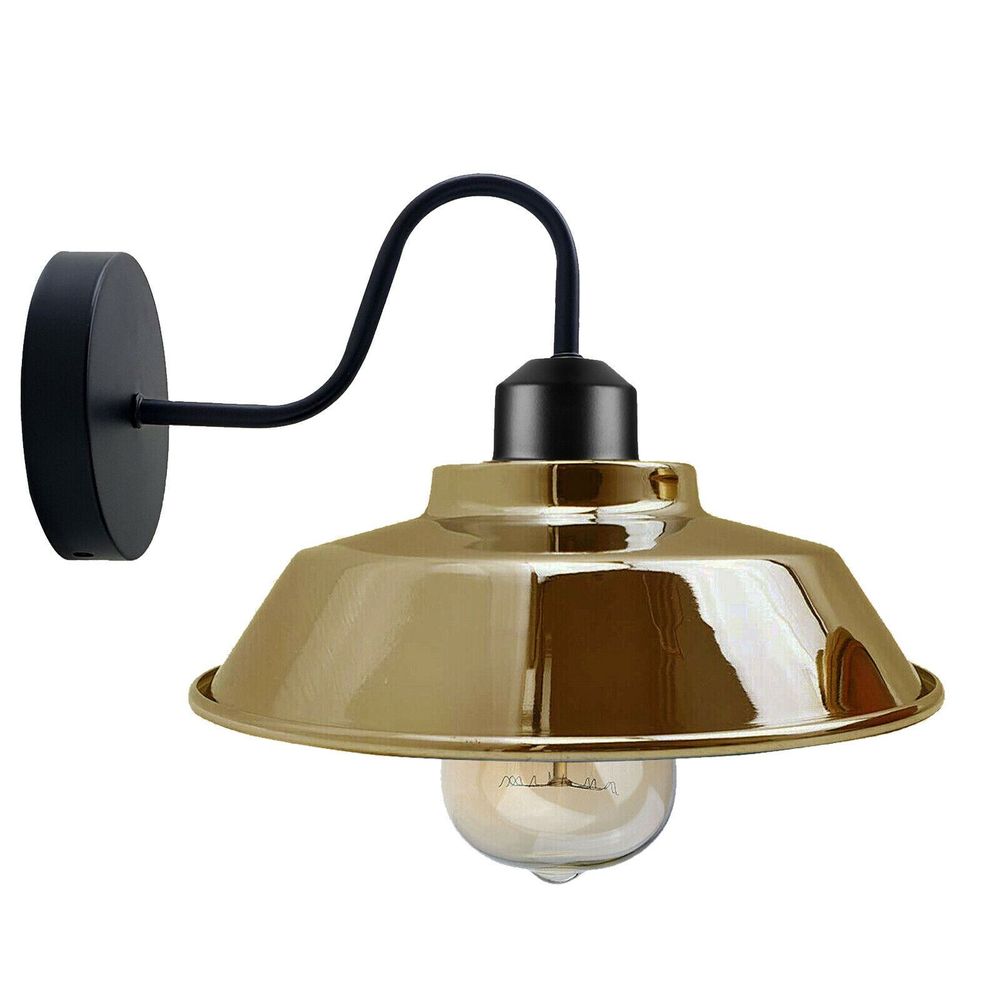 Retro Industrial Wall Lights Fittings E27 Indoor Sconce Metal Bowl Shape Shade For Basement, Bedroom, Home Office - SILVIONIX