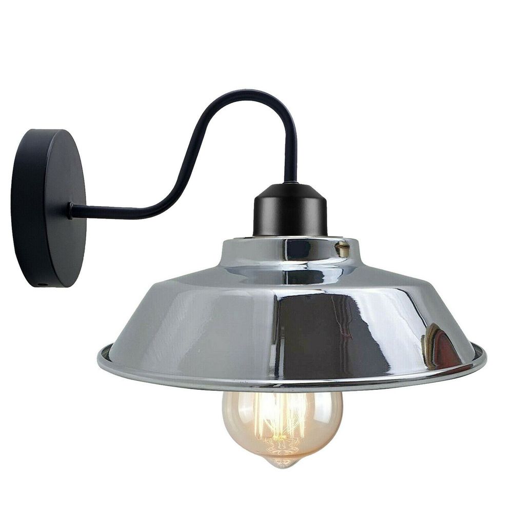 Retro Industrial Wall Lights Fittings E27 Indoor Sconce Metal Bowl Shape Shade For Basement, Bedroom, Home Office - SILVIONIX