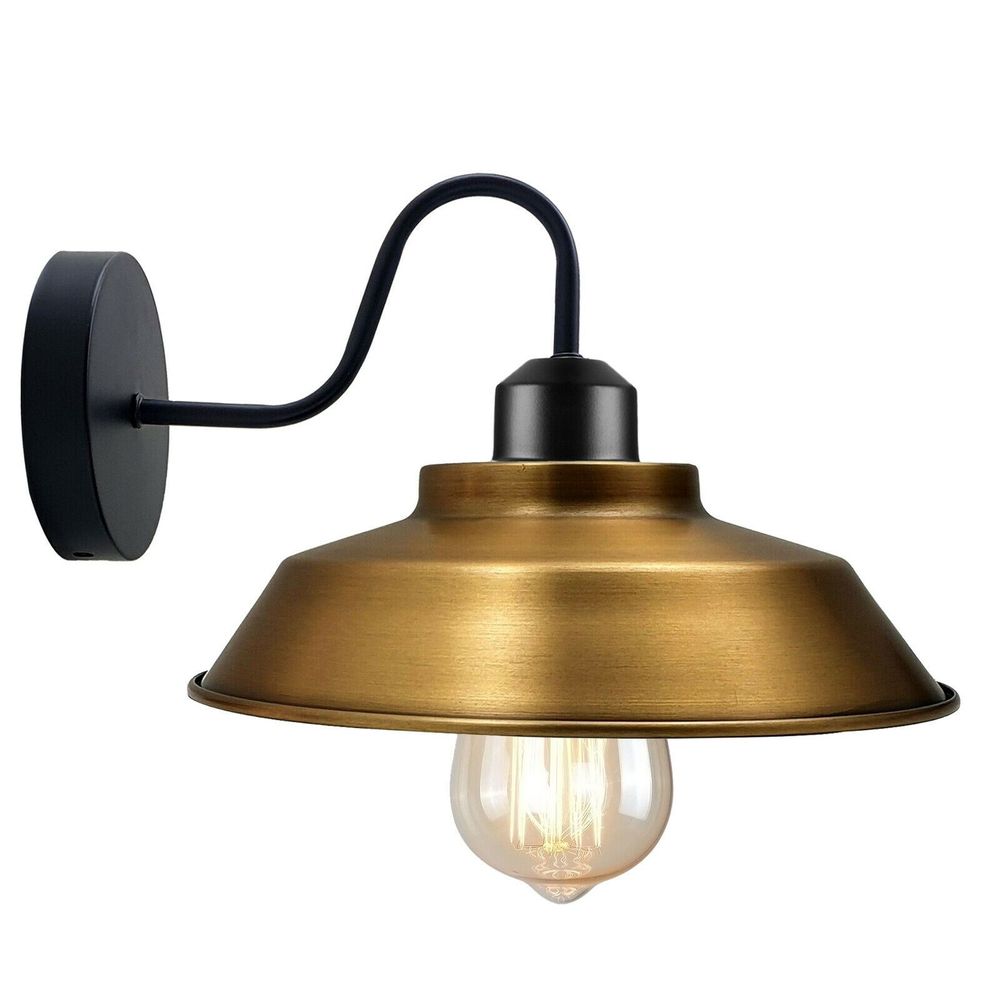 Retro Industrial Wall Lights Fittings E27 Indoor Sconce Metal Bowl Shape Shade For Basement, Bedroom, Home Office - SILVIONIX