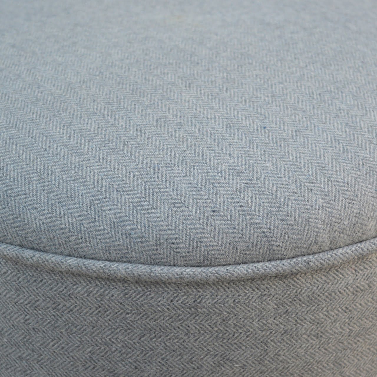 Round Grey Tweed Footstool - SILVIONIX