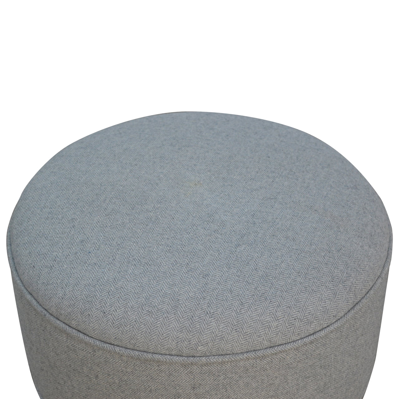 Round Grey Tweed Footstool - SILVIONIX