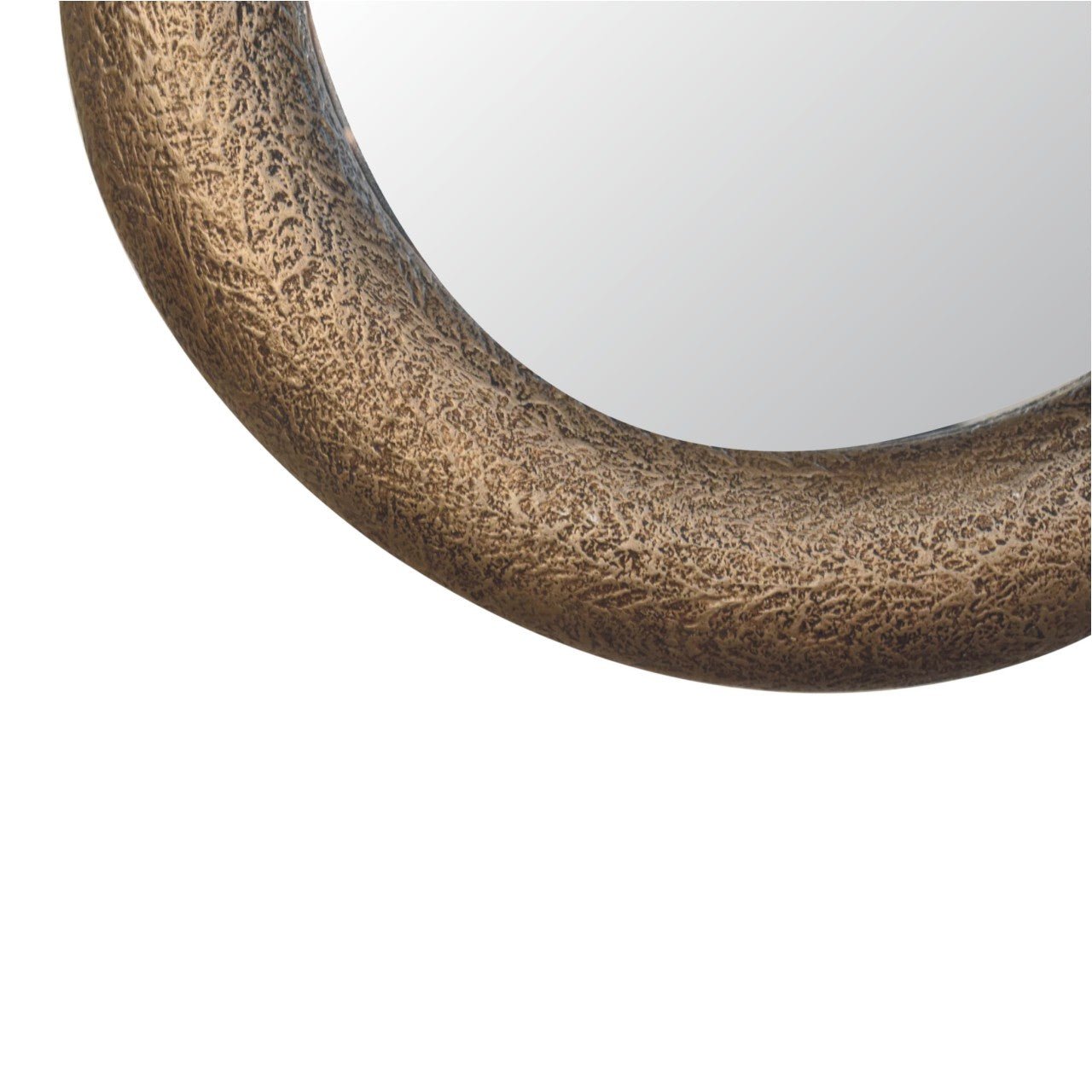 Round Metallic Hammered Mirror - SILVIONIX