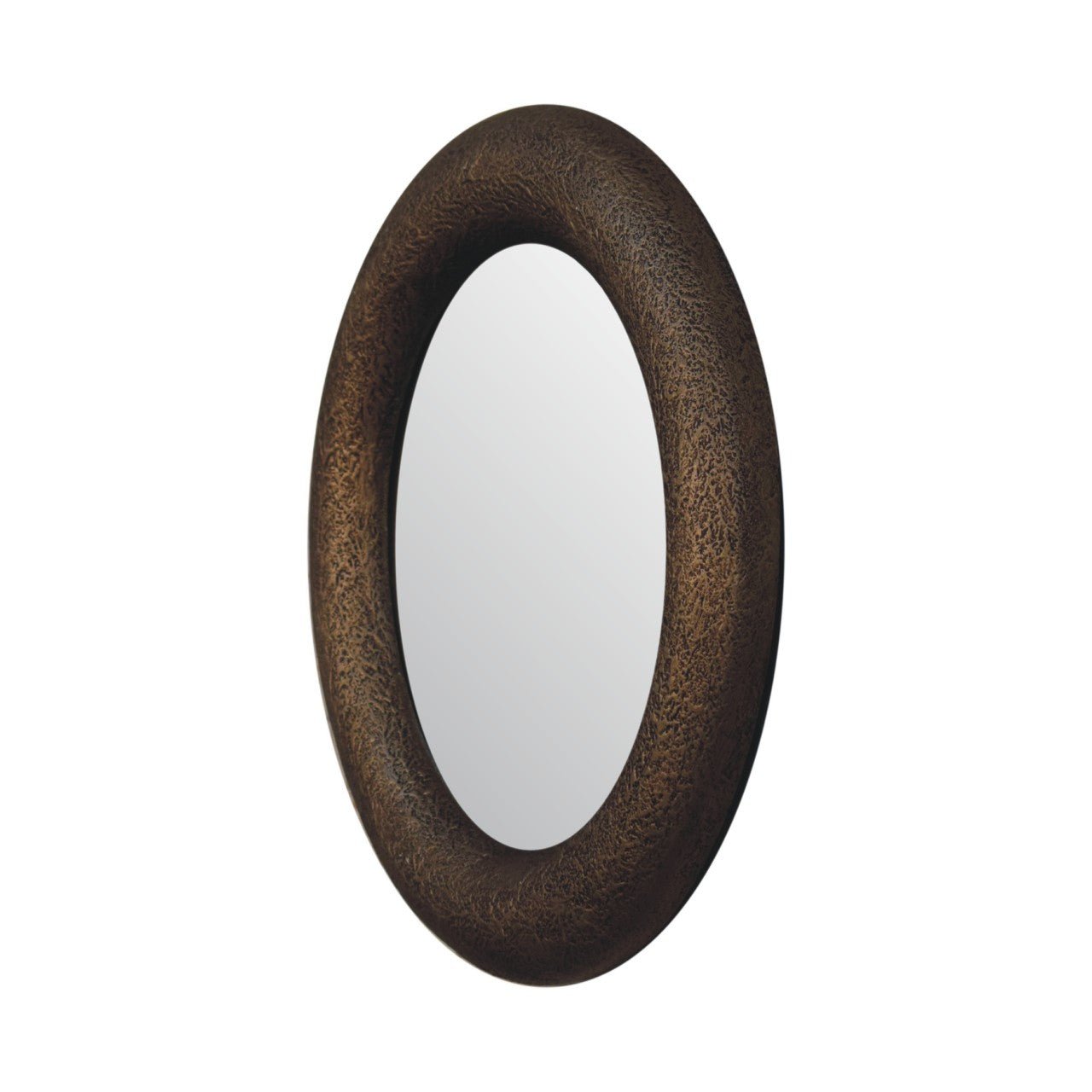 Round Metallic Hammered Mirror - SILVIONIX