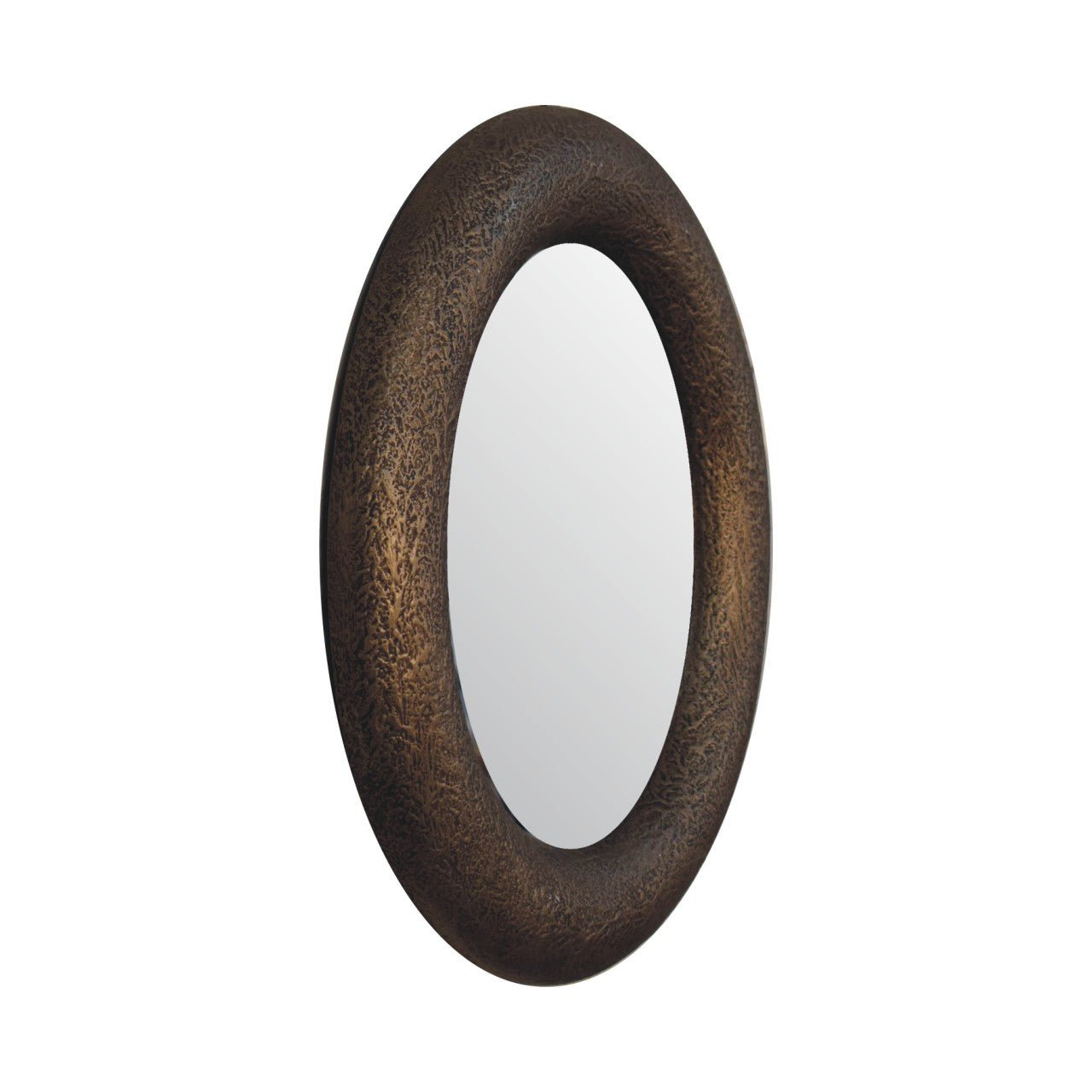 Round Metallic Hammered Mirror - SILVIONIX