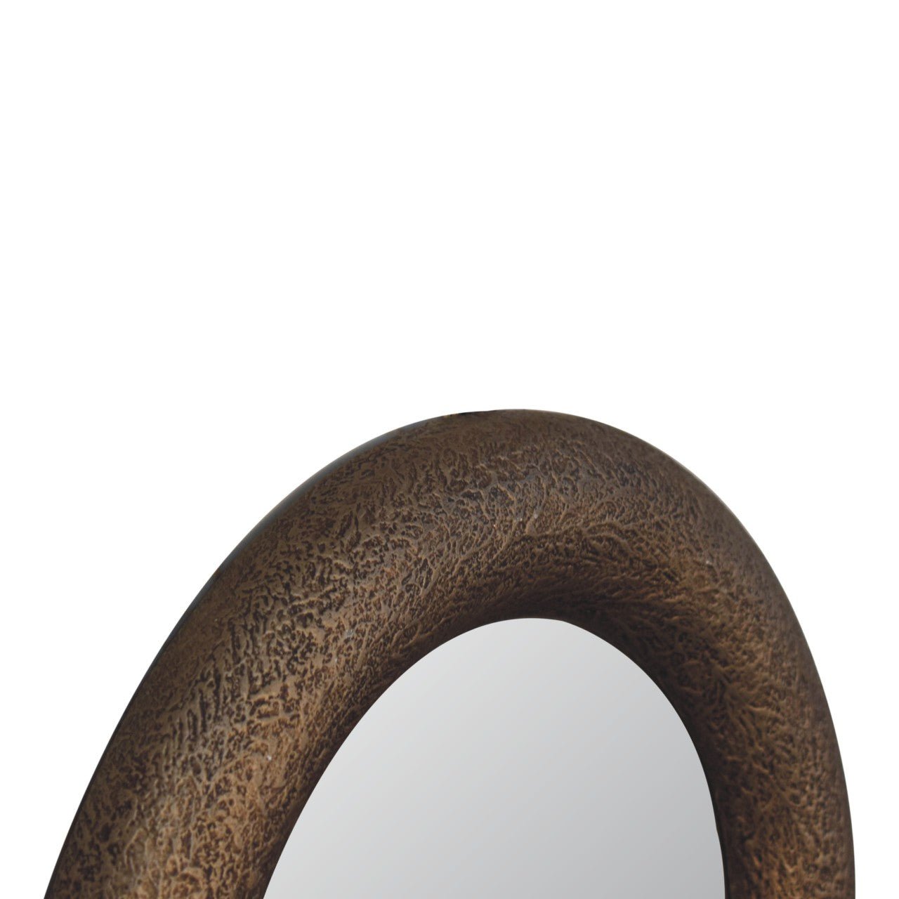 Round Metallic Hammered Mirror - SILVIONIX